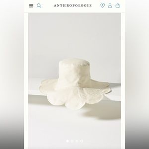 Anthropologie Canvas Flower Bucket Hat